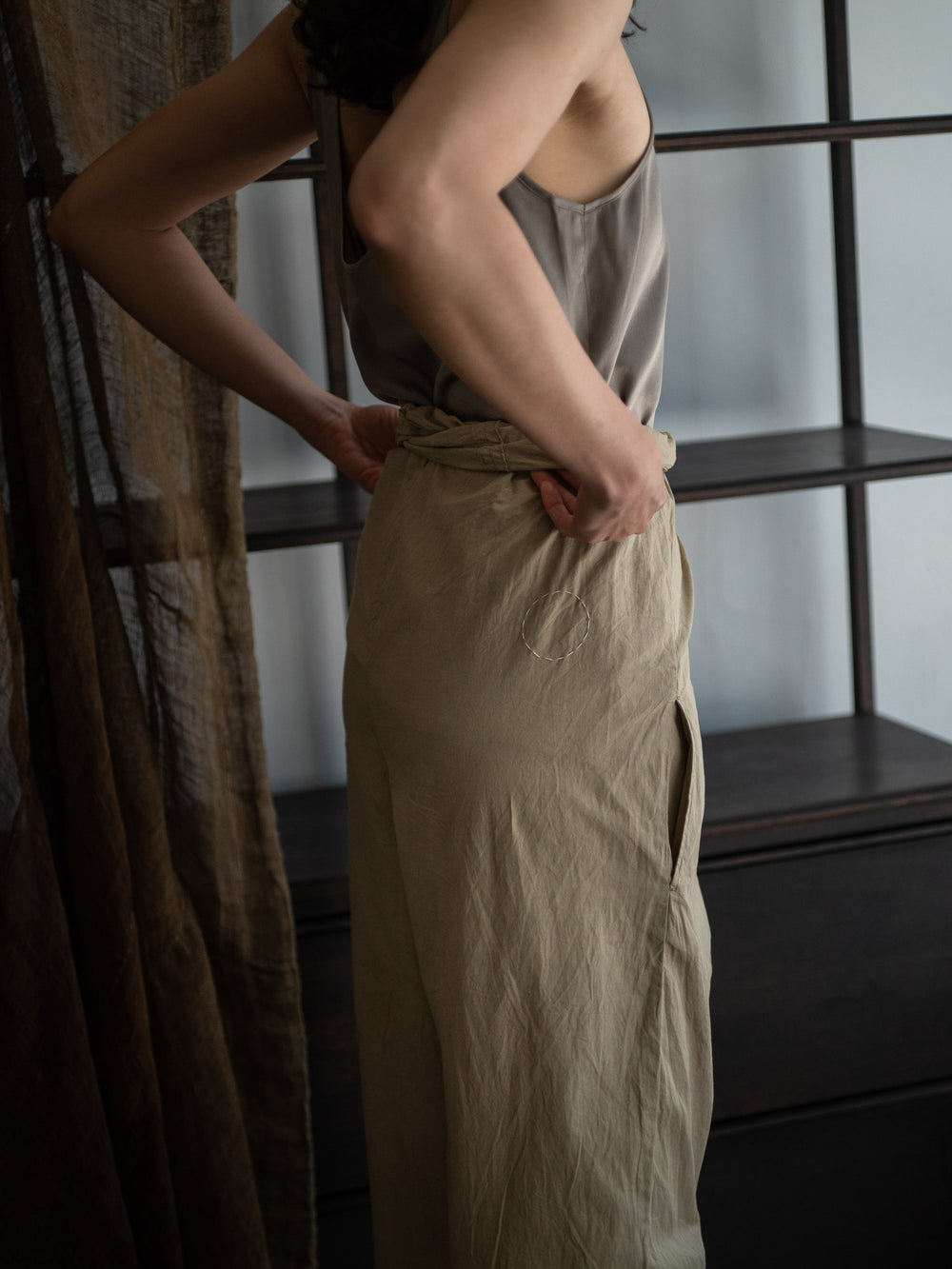 Organic Cotton Wrapped Pants - Light mud