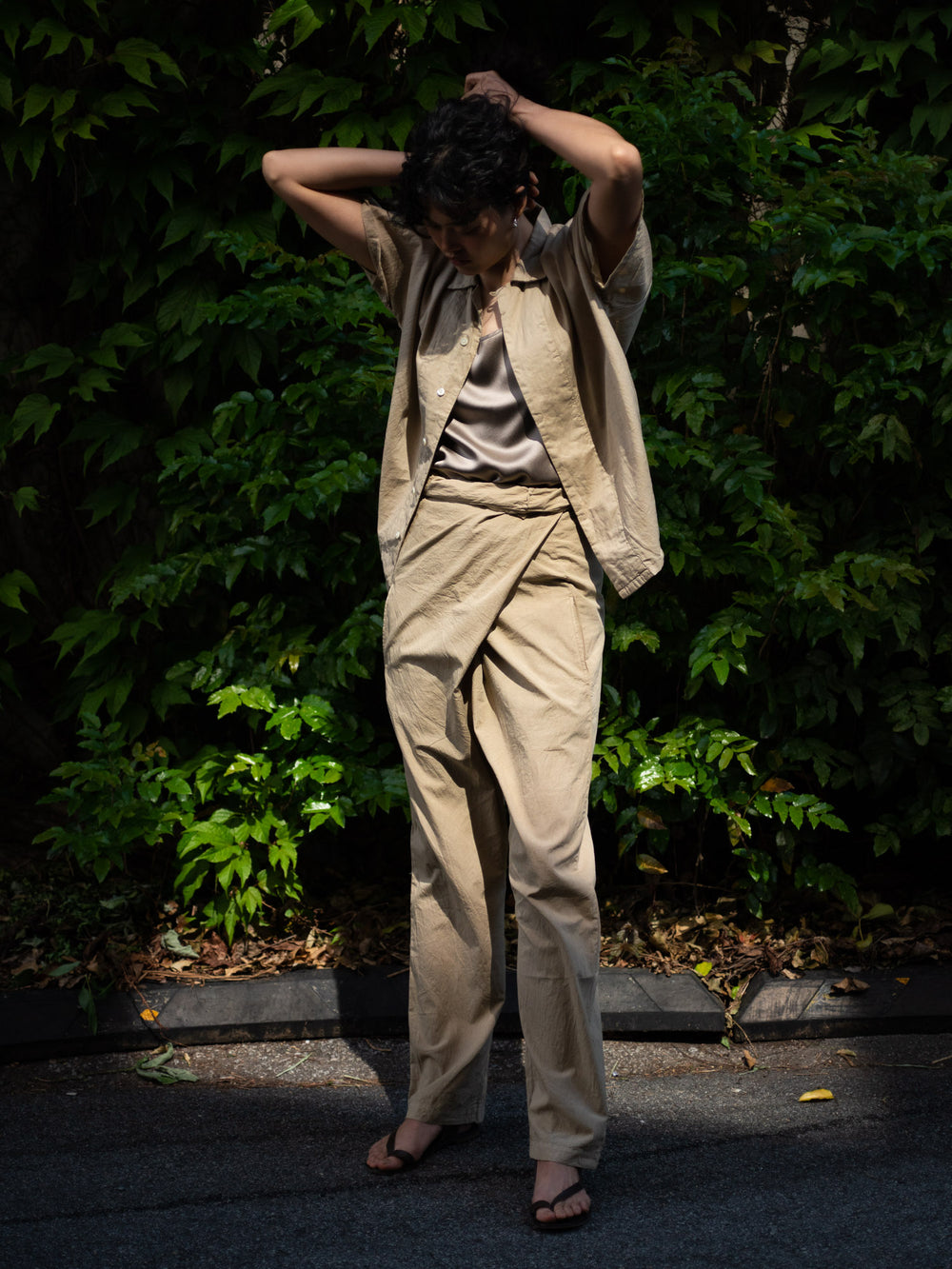 Organic Cotton Wrapped Pants - Light mud