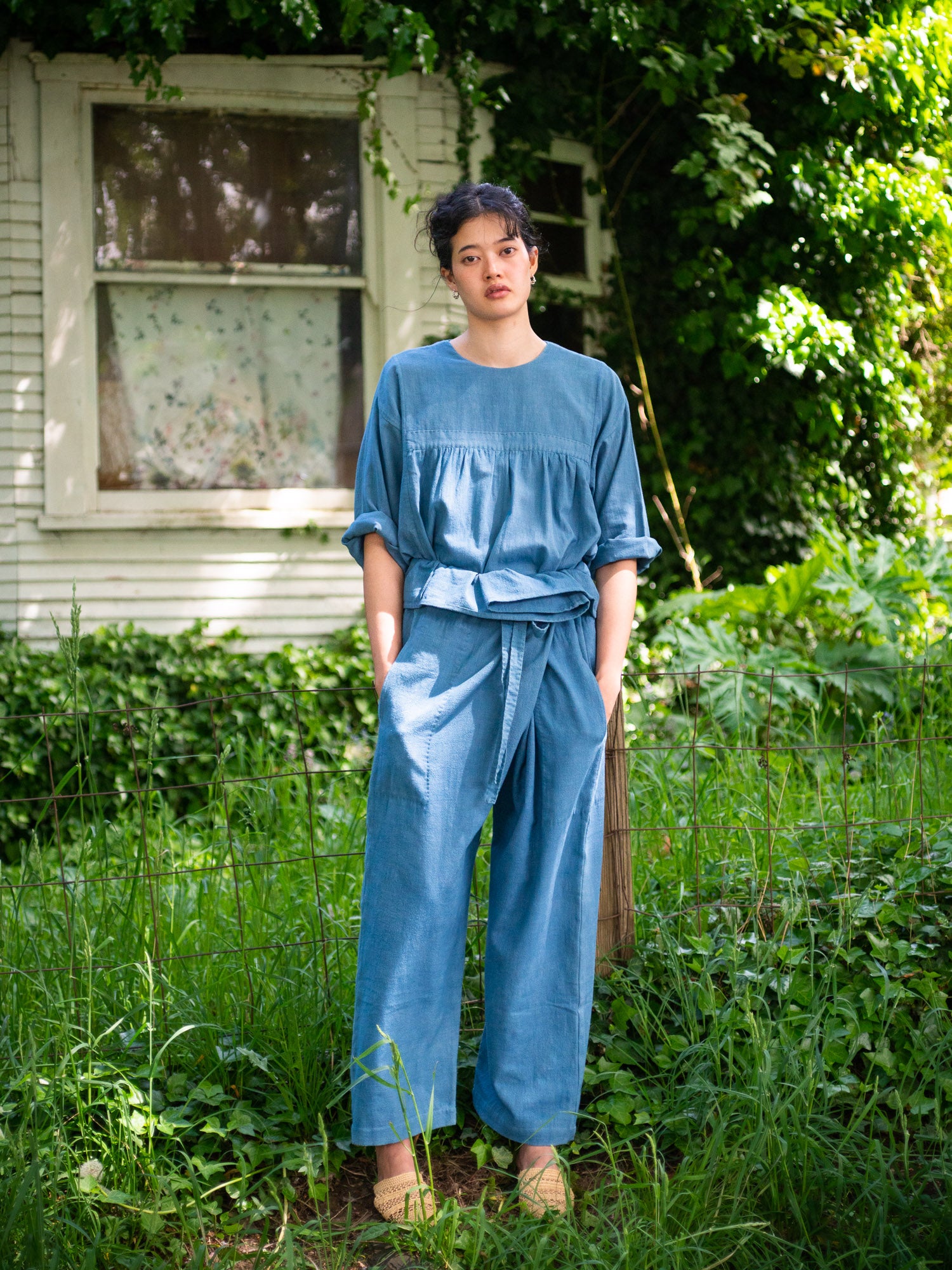 Shangri-La Farmer Wrapped Pants - Light Indigo