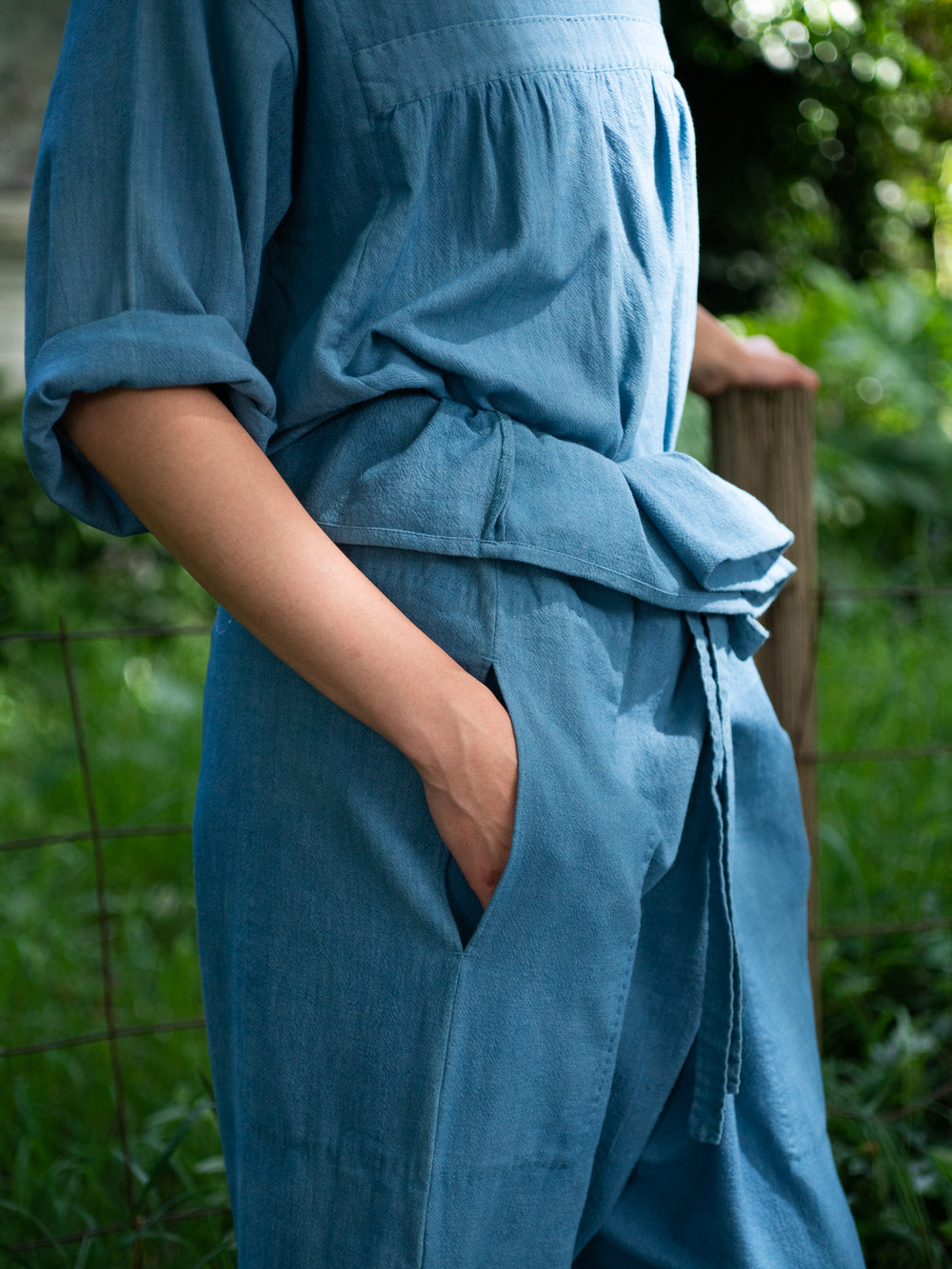 Shangri-La Farmer Wrapped Pants - Light Indigo