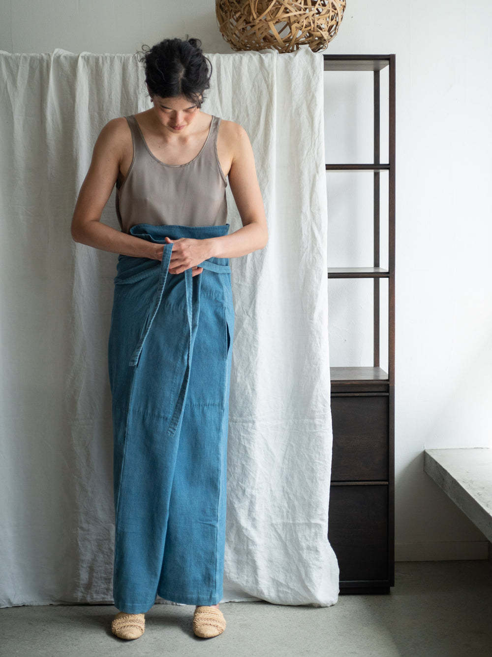 Shangri-La Farmer Wrapped Pants - Light Indigo