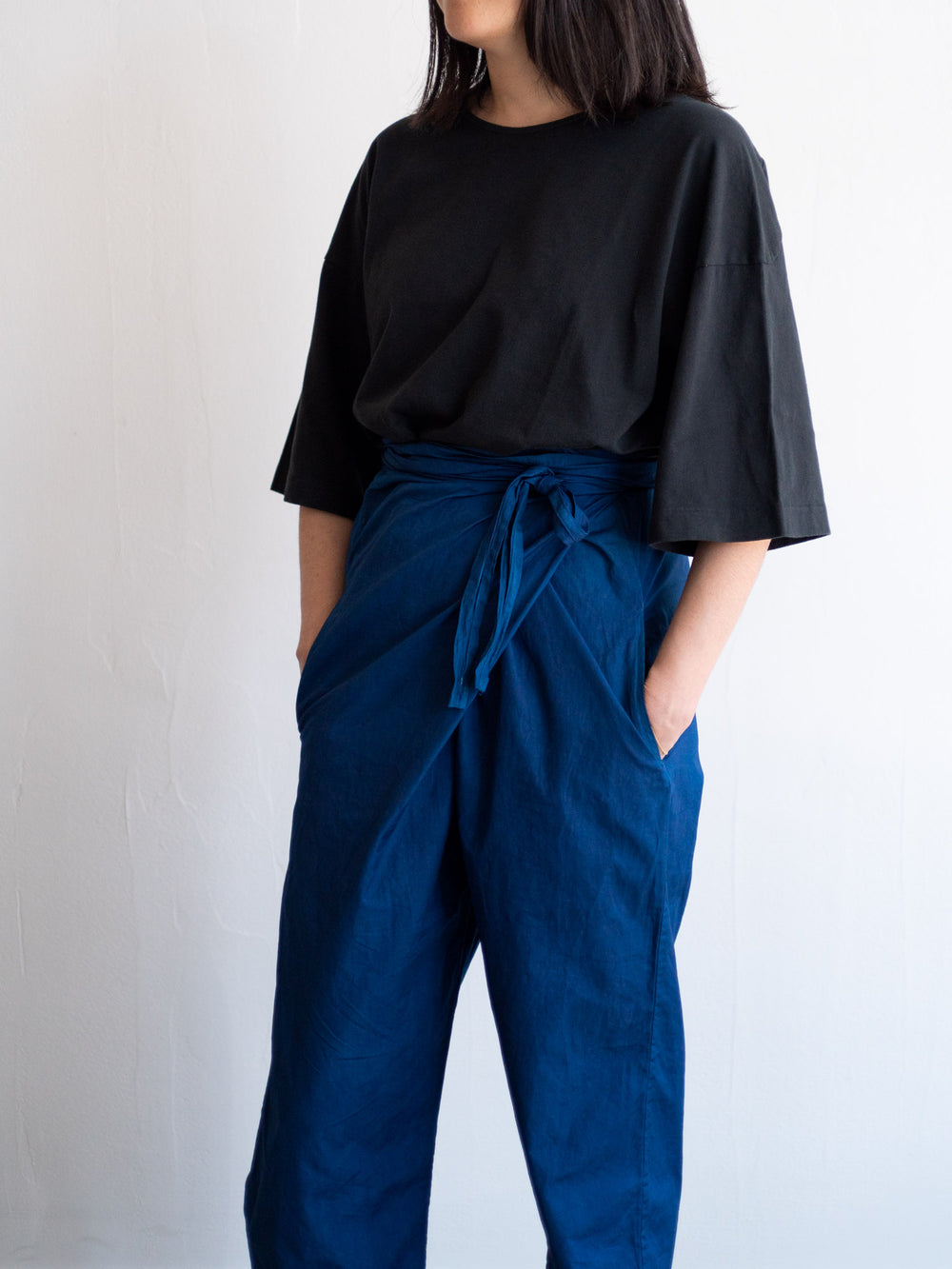 Suvin Cotton Broadcloth Wrapped Pants – Ryukyu Indigo