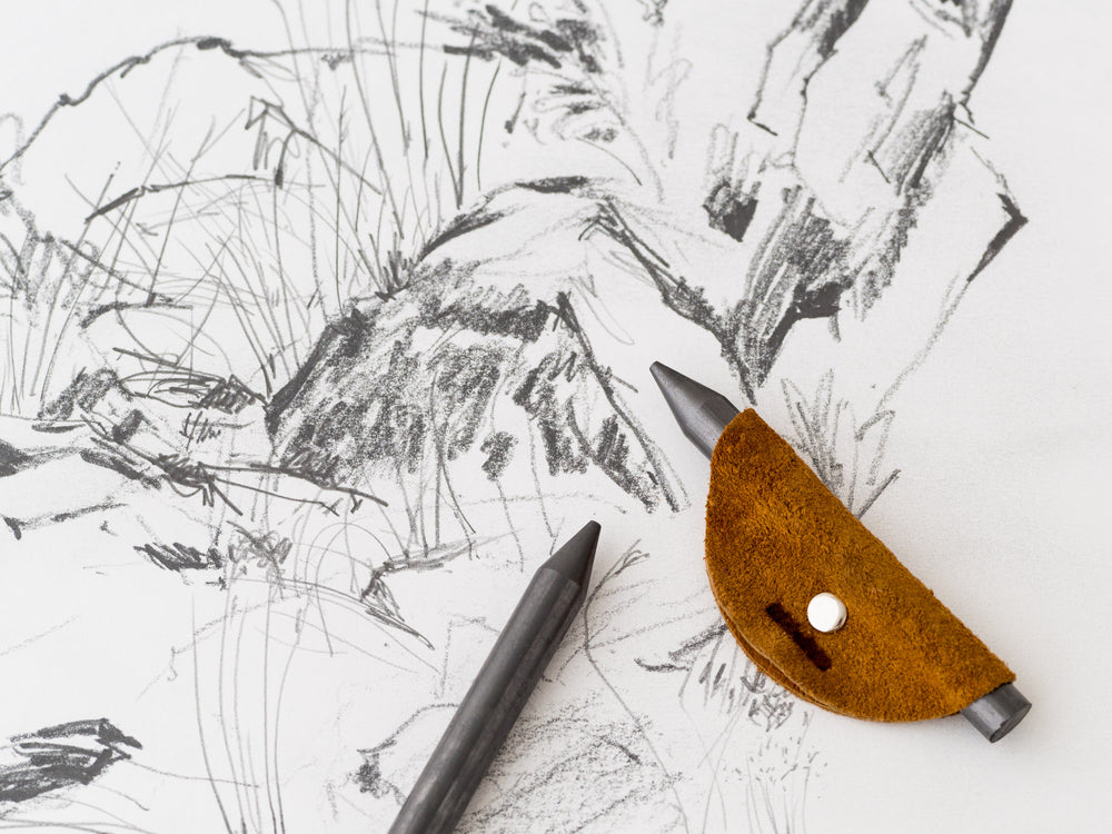 8B Pencil Lead with Leather Cover