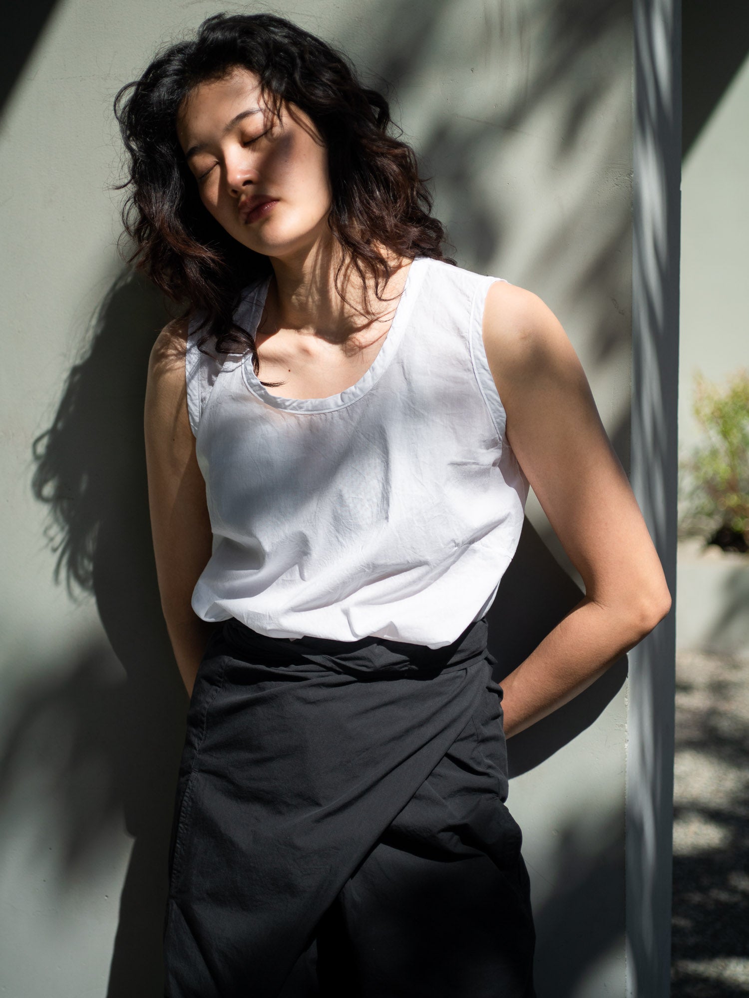 Light Cotton Sleeveless Blouse - White