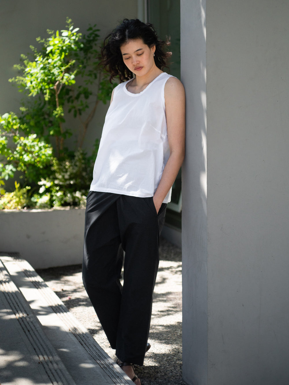 Light Cotton Sleeveless Blouse - White