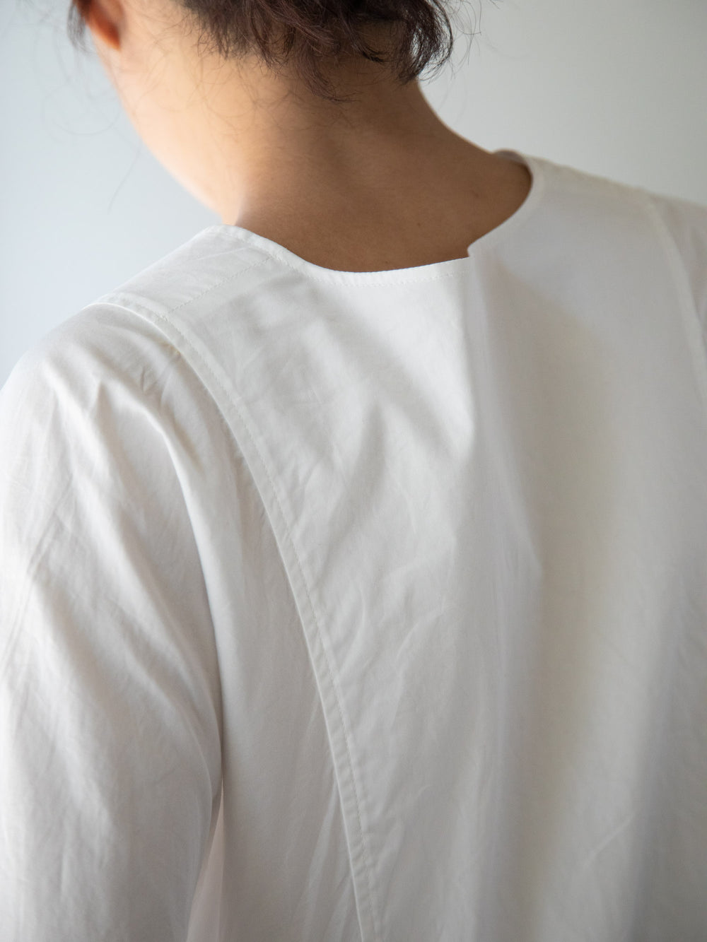 Smooth Cotton V-Neck Wide Dress