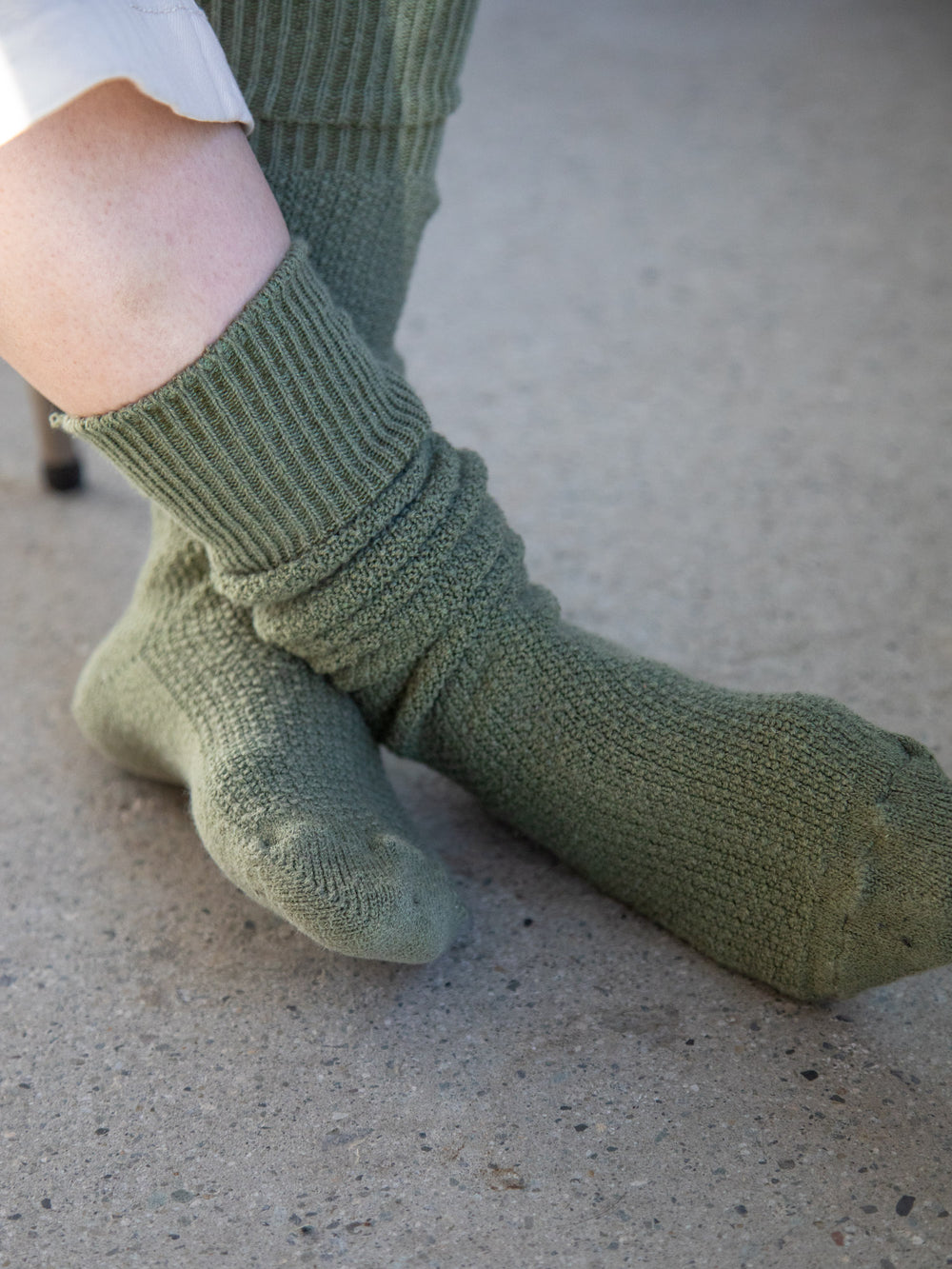 Cotton Wool Seed Stitch High Socks