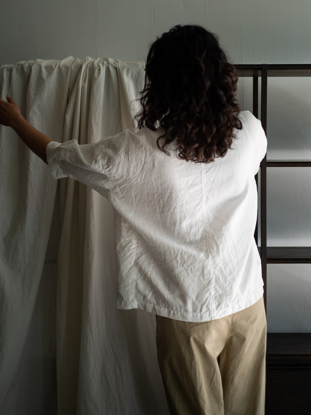 Linen Bio V-neck Blouse - White