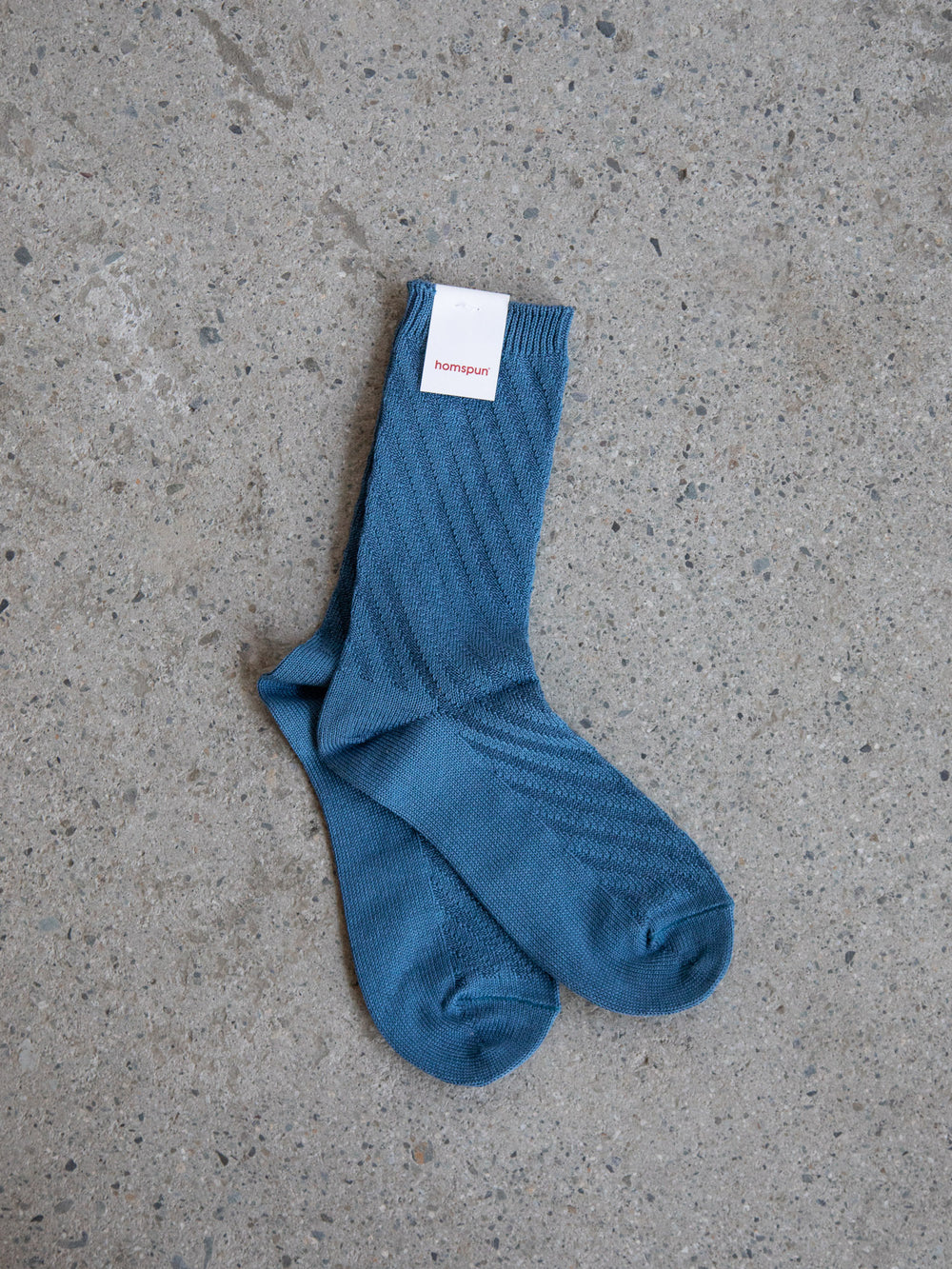 Mercerized Cotton Diagonal Rib Socks