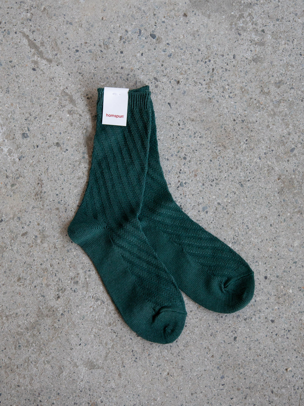 Mercerized Cotton Diagonal Rib Socks
