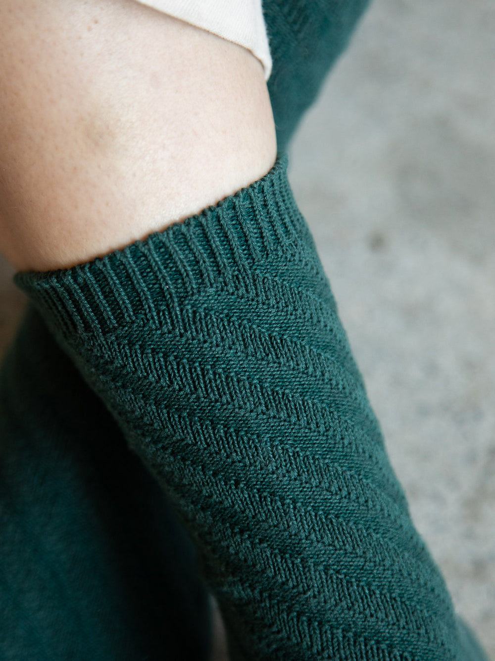 Mercerized Cotton Diagonal Rib Socks
