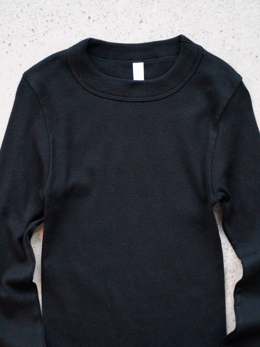 Ribbed Cotton Crewneck Shirt - Black