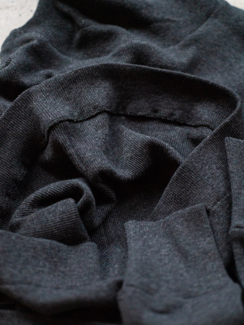 Ribbed Cotton Turtleneck Shirt - Charcoal