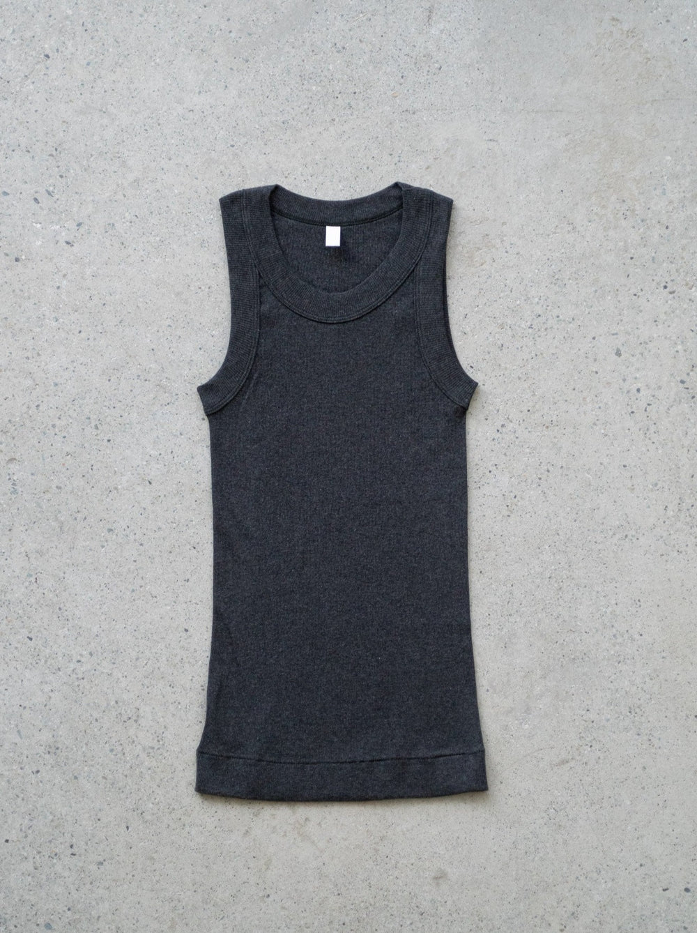 Ribbed Cotton Tank Top - Charcoal