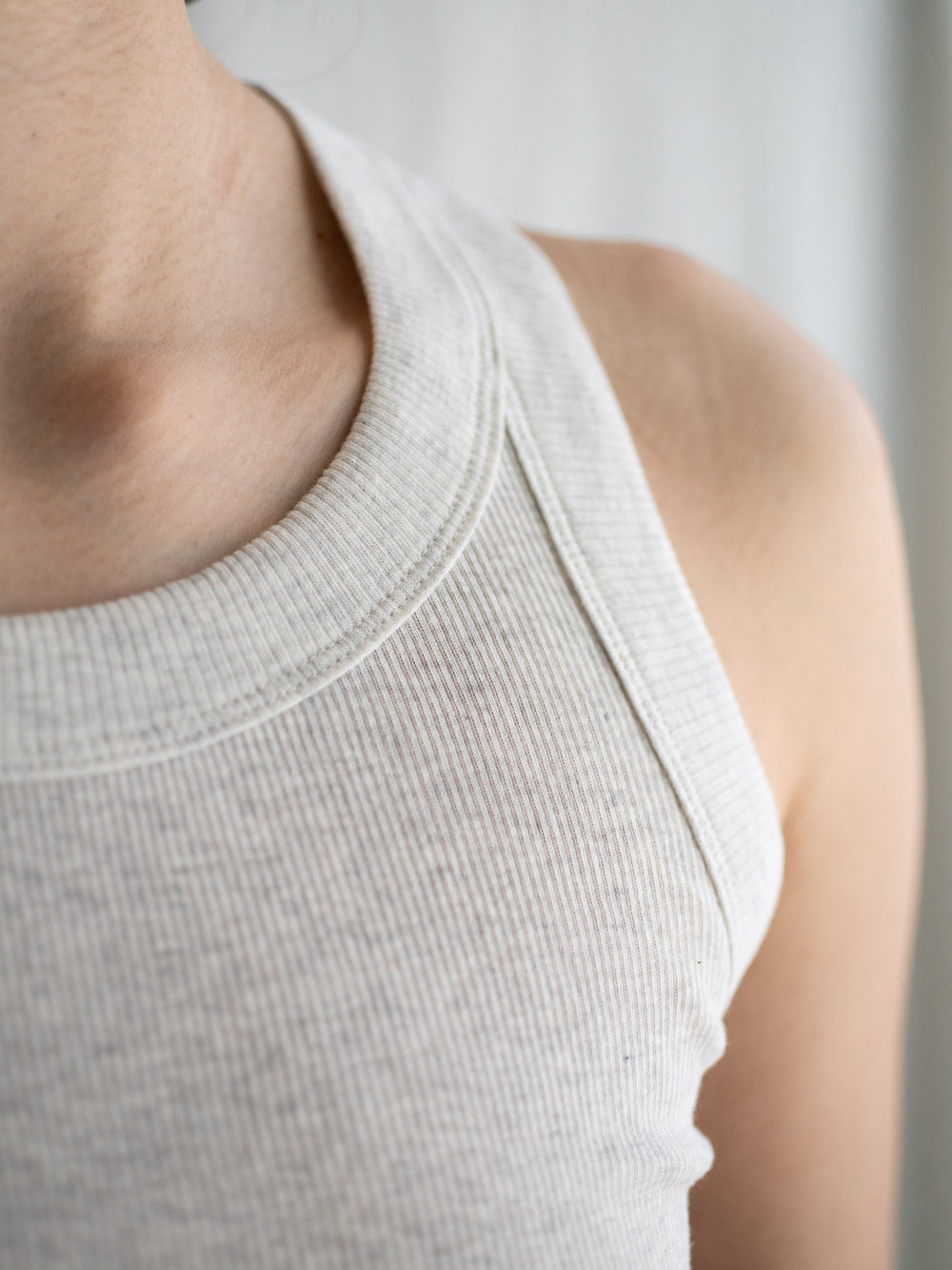 Ribbed Cotton Tank Top - Oatmeal