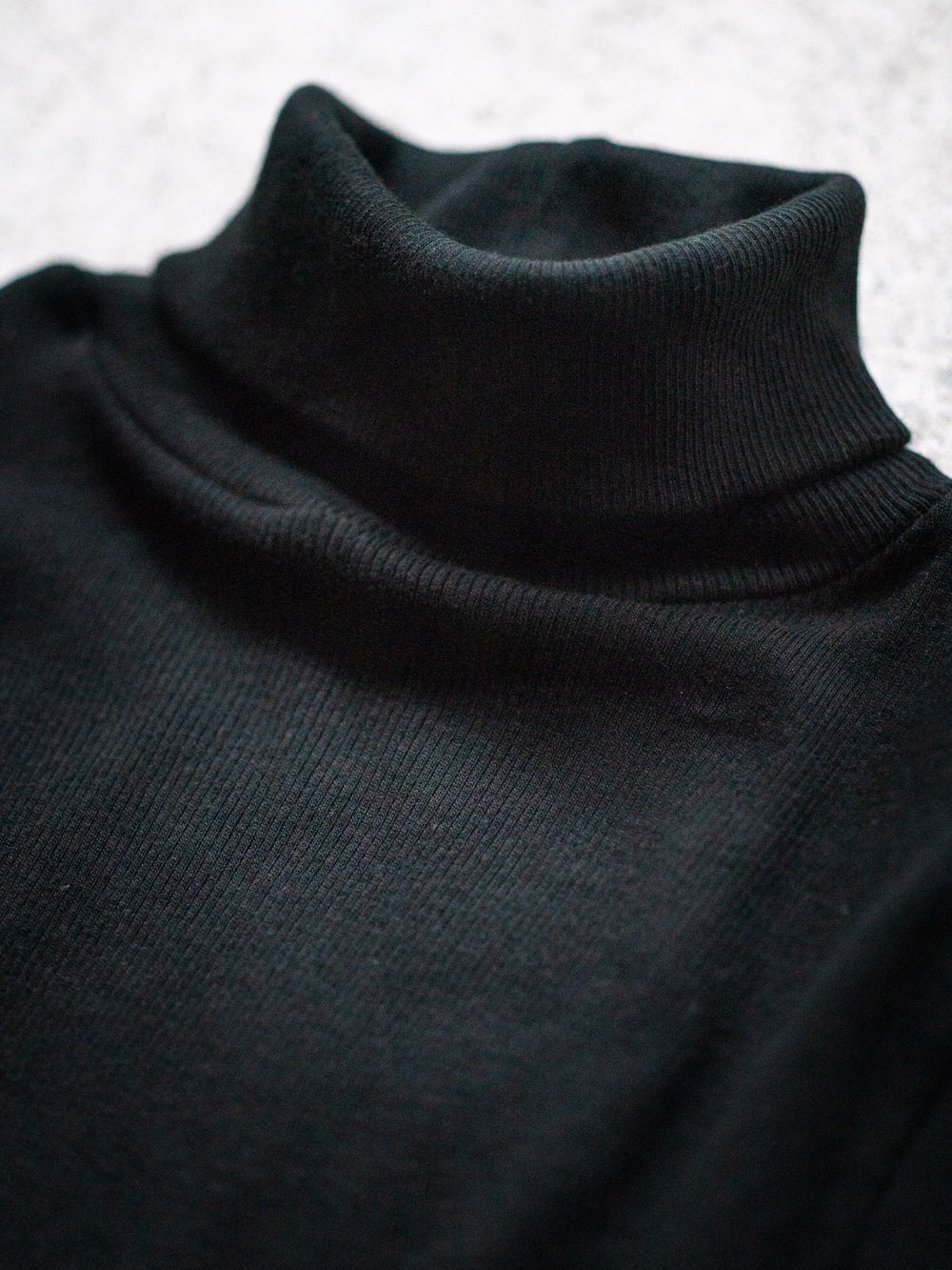 Ribbed Cotton Turtleneck Shirt - Black