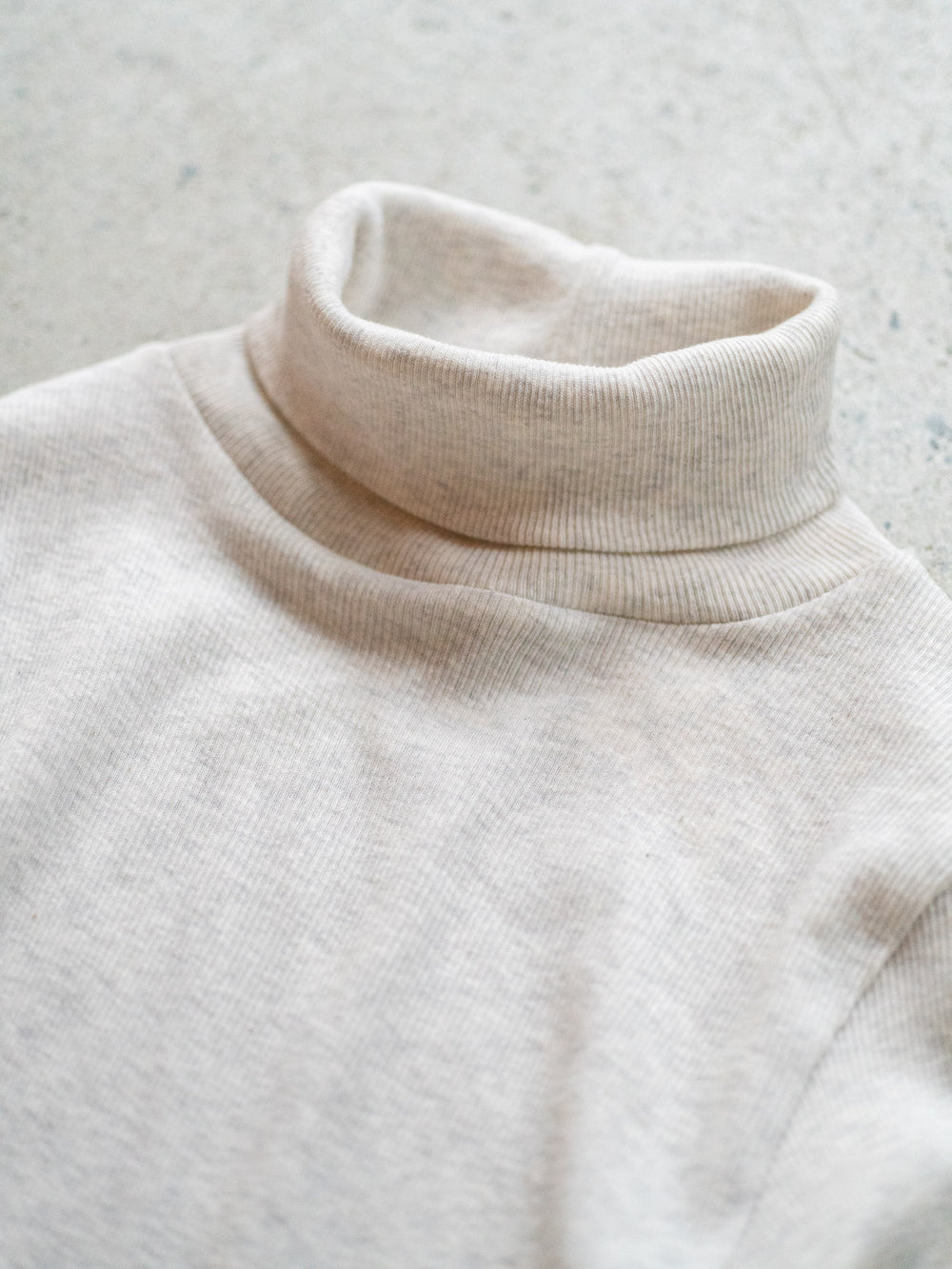 Ribbed Cotton Turtleneck Shirt - Oatmeal