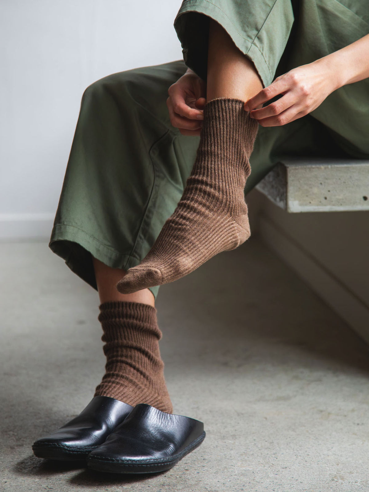 Smooth Cotton Ribbed Socks