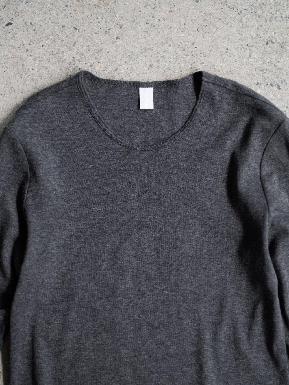 Thin Cotton Crewneck Shirt - Charcoal
