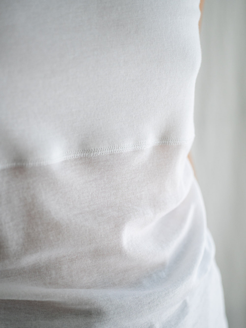 Thin Cotton Double Layer Tank Top - White