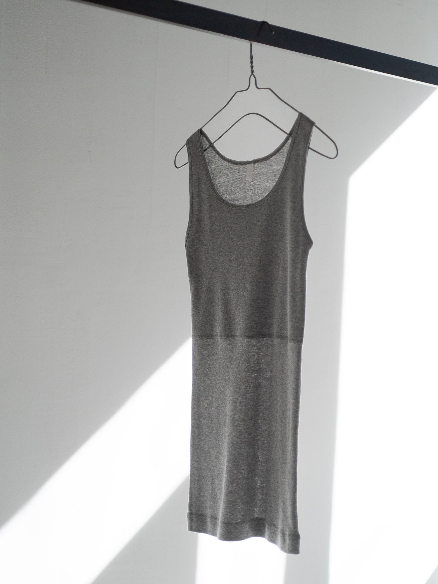 Thin Cotton Double Layer Tank Top - Grey