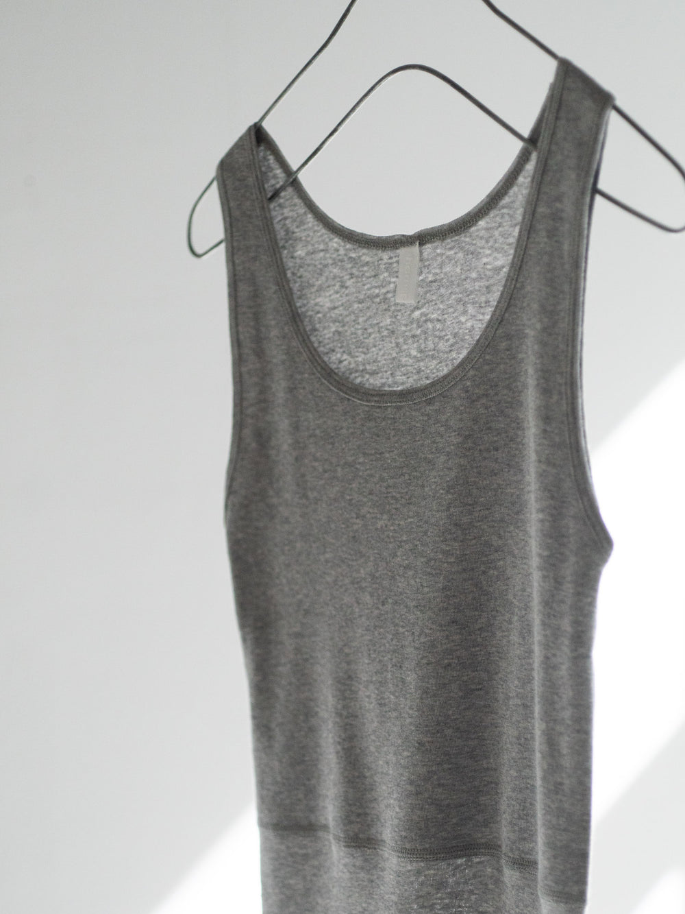 Thin Cotton Double Layer Tank Top - Grey