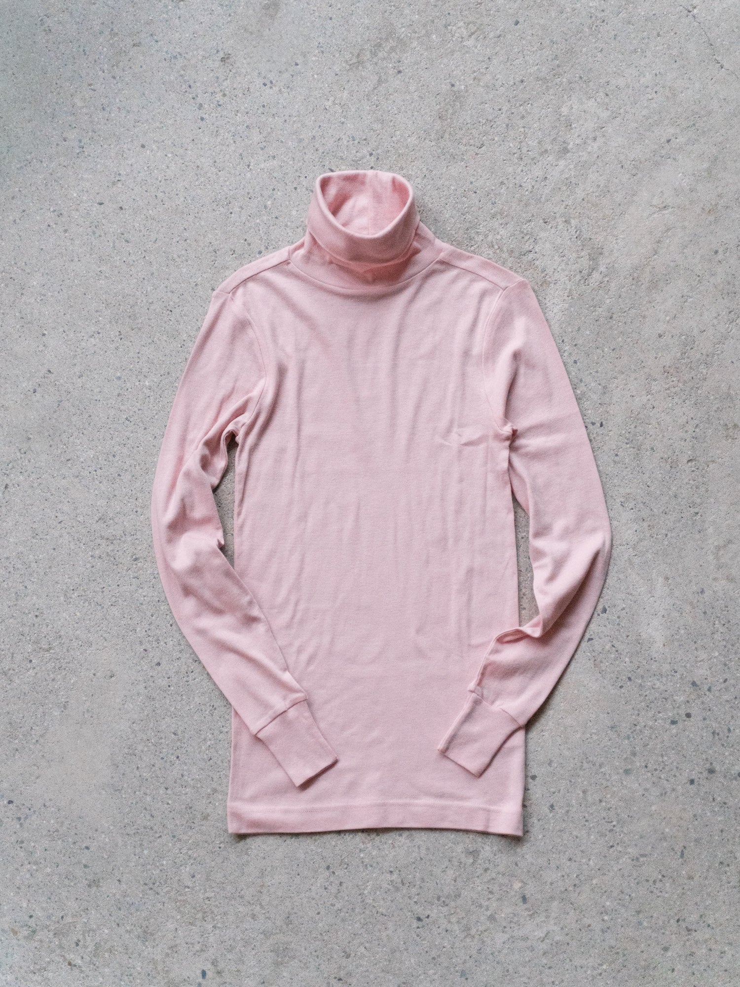 Thin Cotton Turtleneck Shirt - Pink