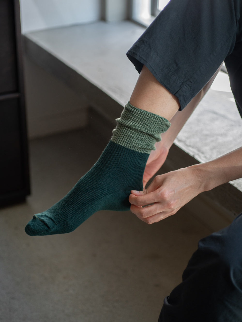 Two-Toned Cotton Wool Socks