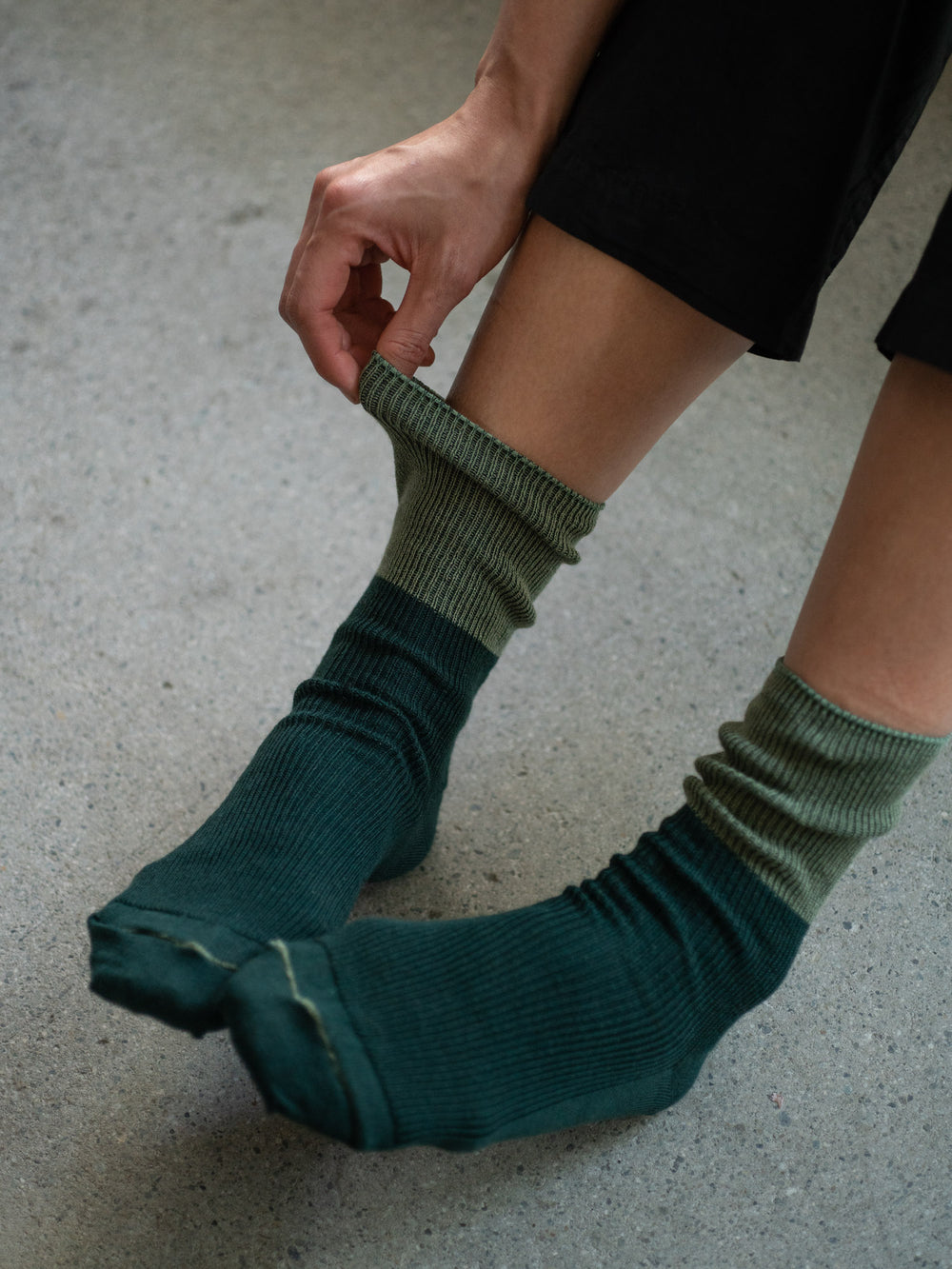 Two-Toned Cotton Wool Socks