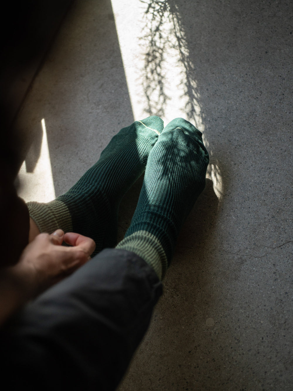 Two-Toned Cotton Wool Socks