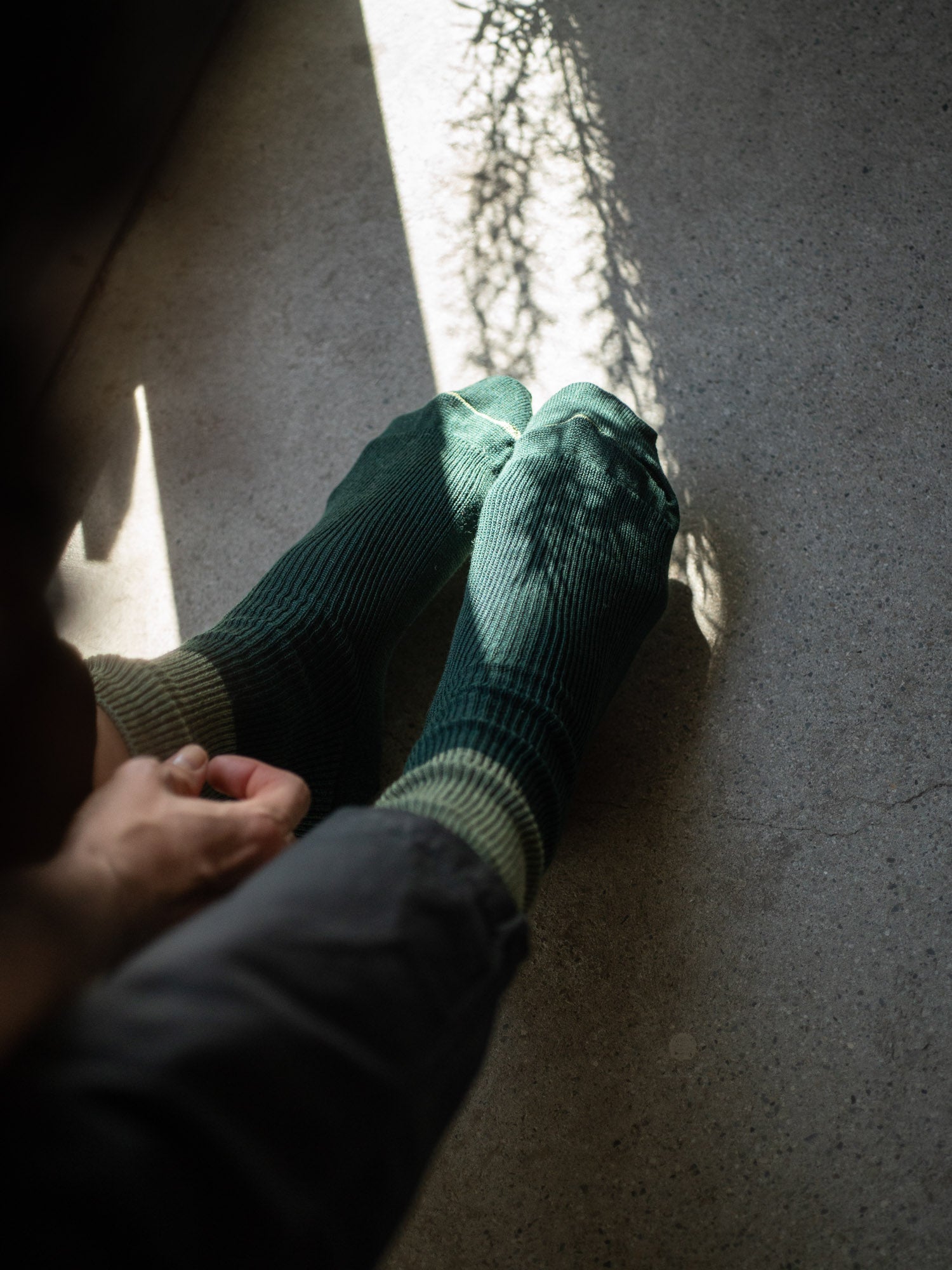 Two-Toned Cotton Wool Socks