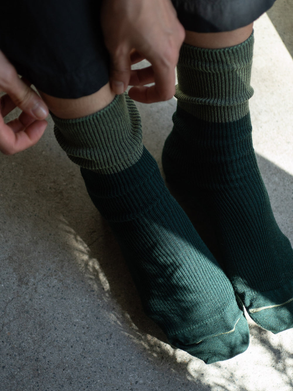 Two-Toned Cotton Wool Socks