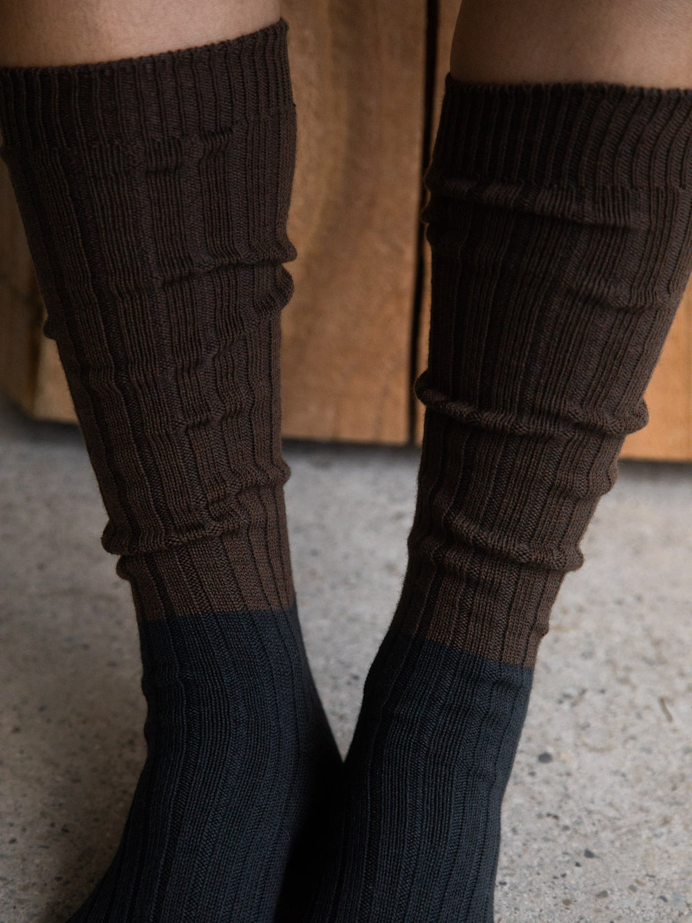 Cotton Wool Two-toned High Socks