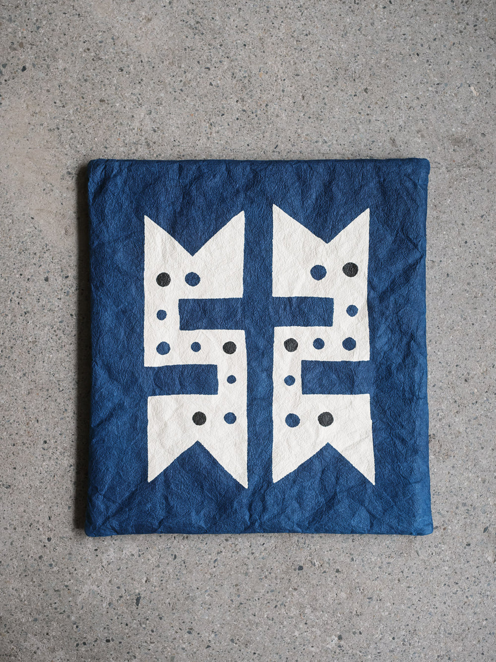 Washi Kakuza Paper Cushion – Design 3 Blue