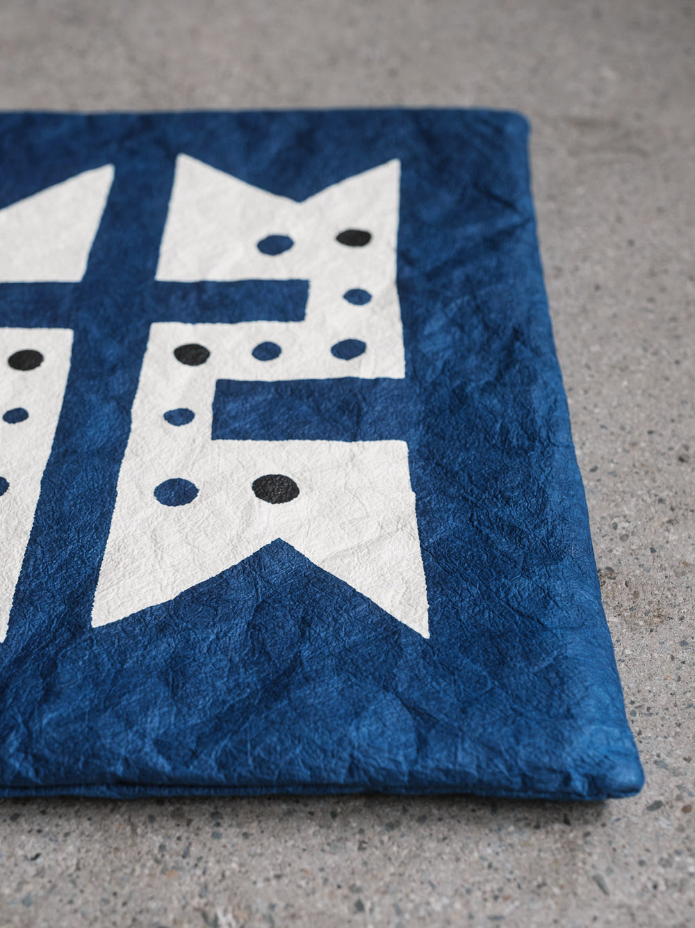Washi Kakuza Paper Cushion – Design 3 Blue