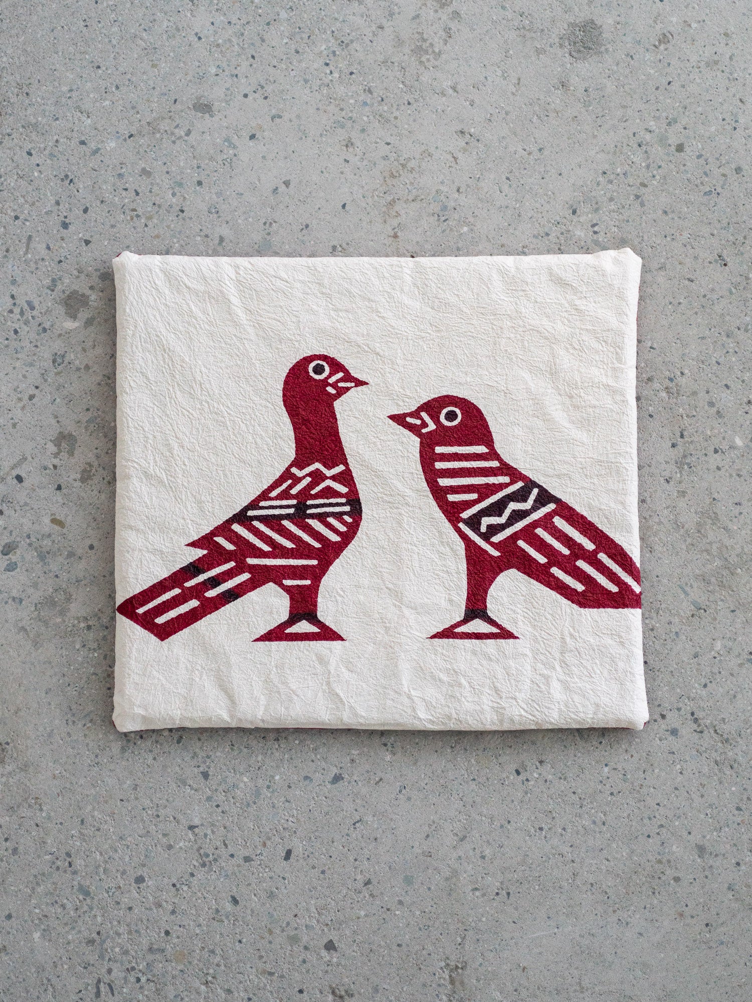 Washi Kakuza Paper Cushion – Red Bird