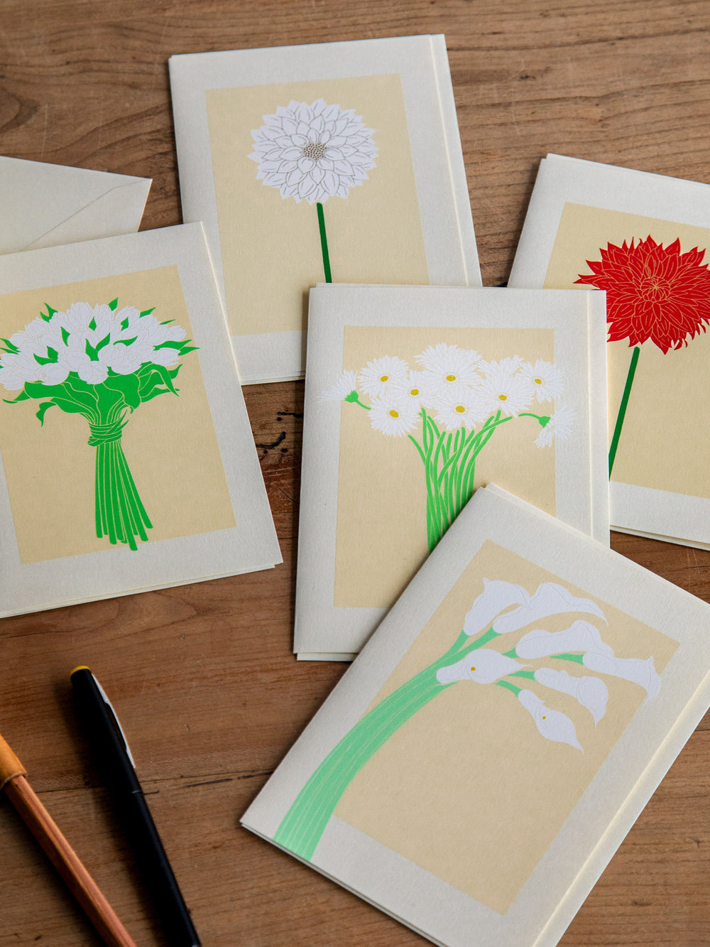 Silk Screen Flower Greeting Card