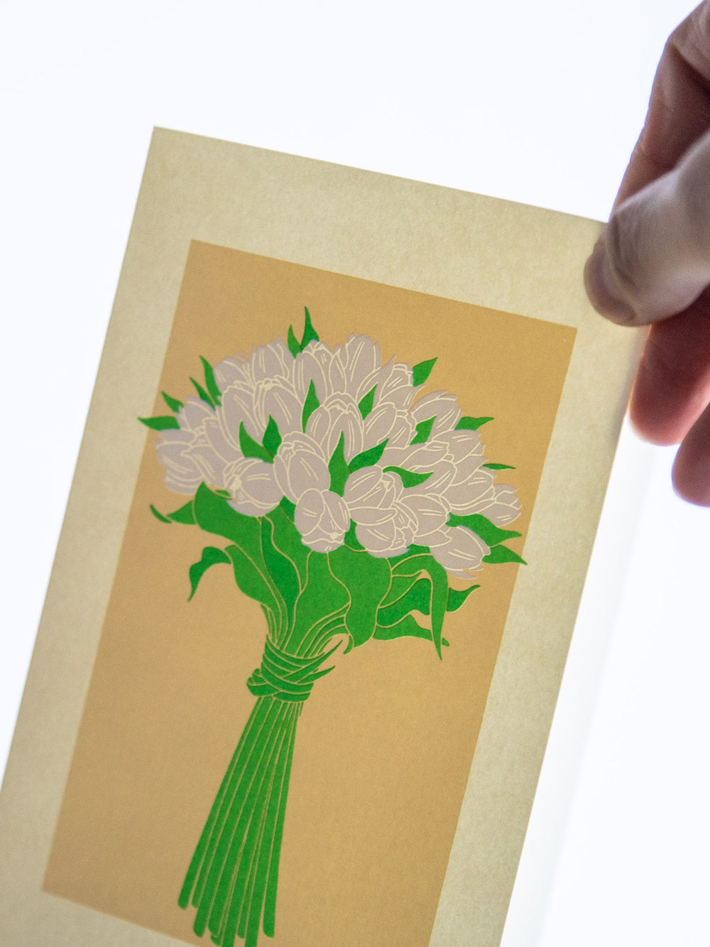 Silk Screen Flower Greeting Card
