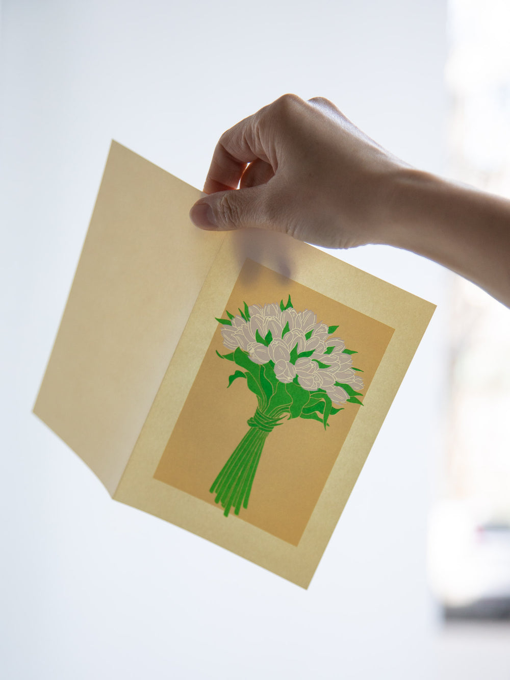Silk Screen Flower Greeting Card