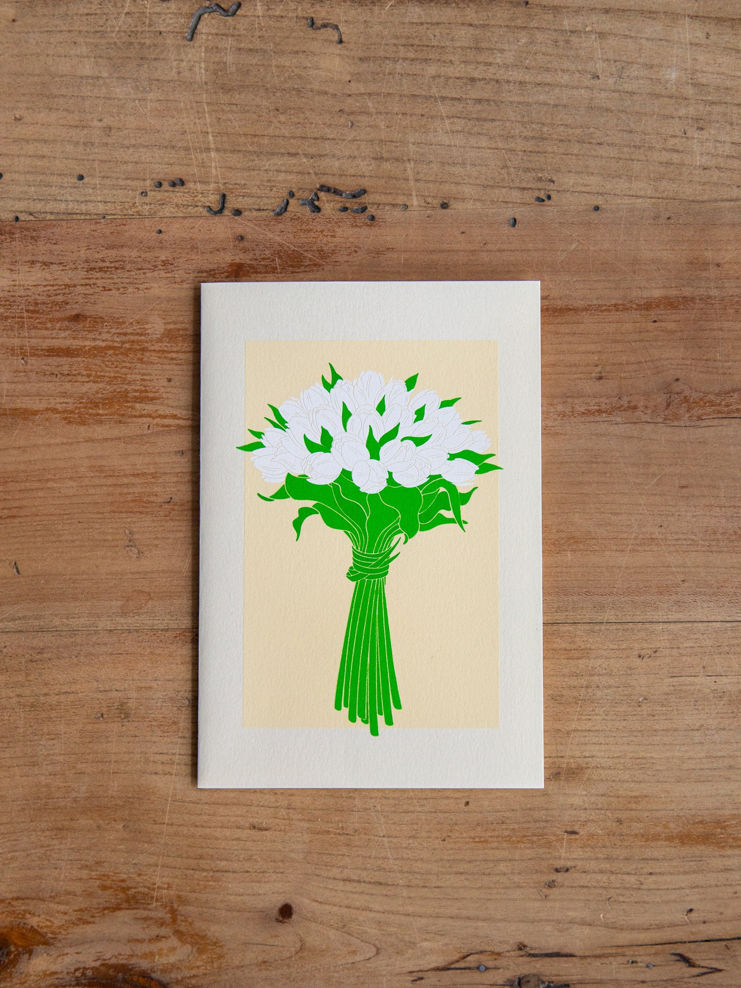 Silk Screen Flower Greeting Card