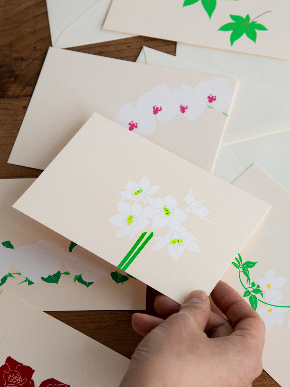 Silk Screen Flower Single Greeting Card