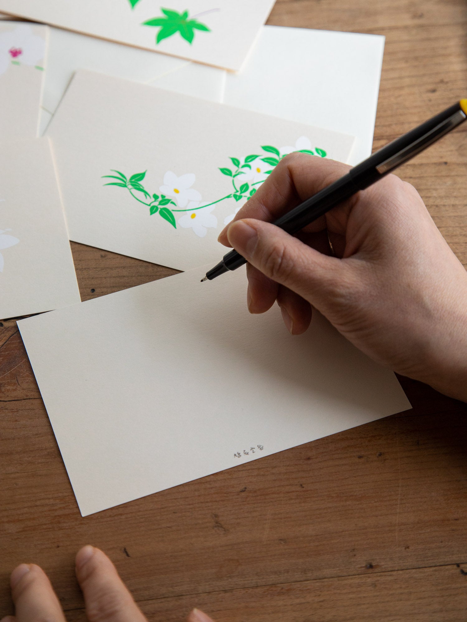 Silk Screen Flower Single Greeting Card