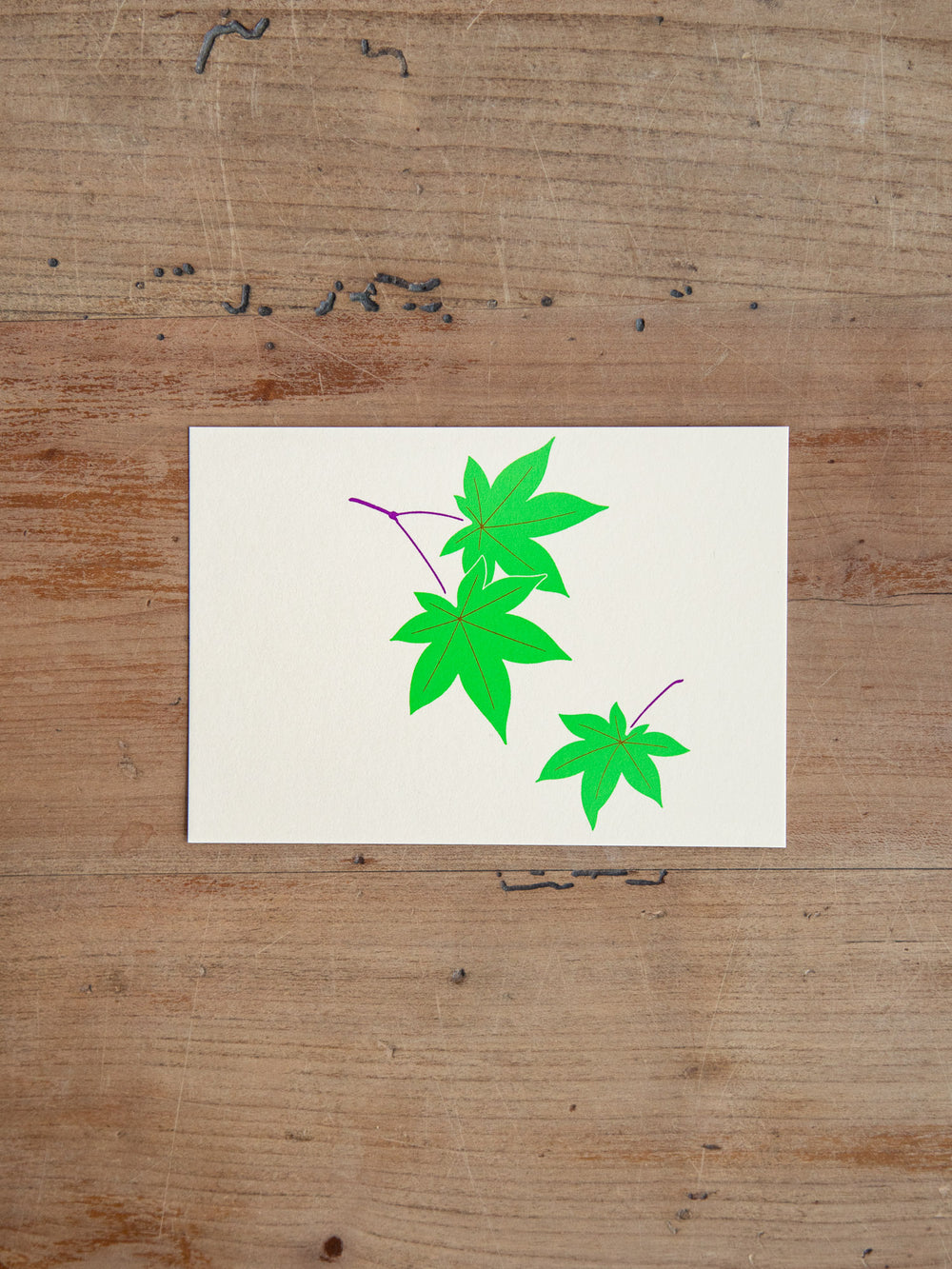 Silk Screen Flower Single Greeting Card