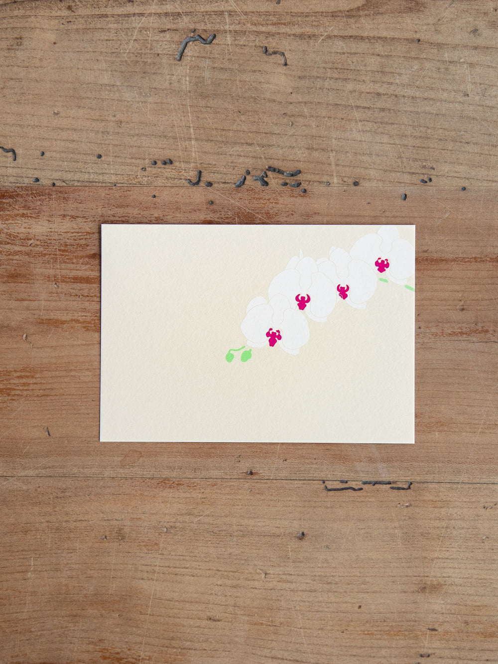 Silk Screen Flower Single Greeting Card