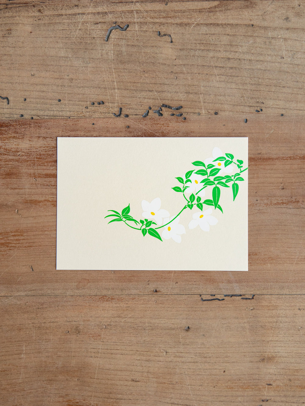 Silk Screen Flower Single Greeting Card