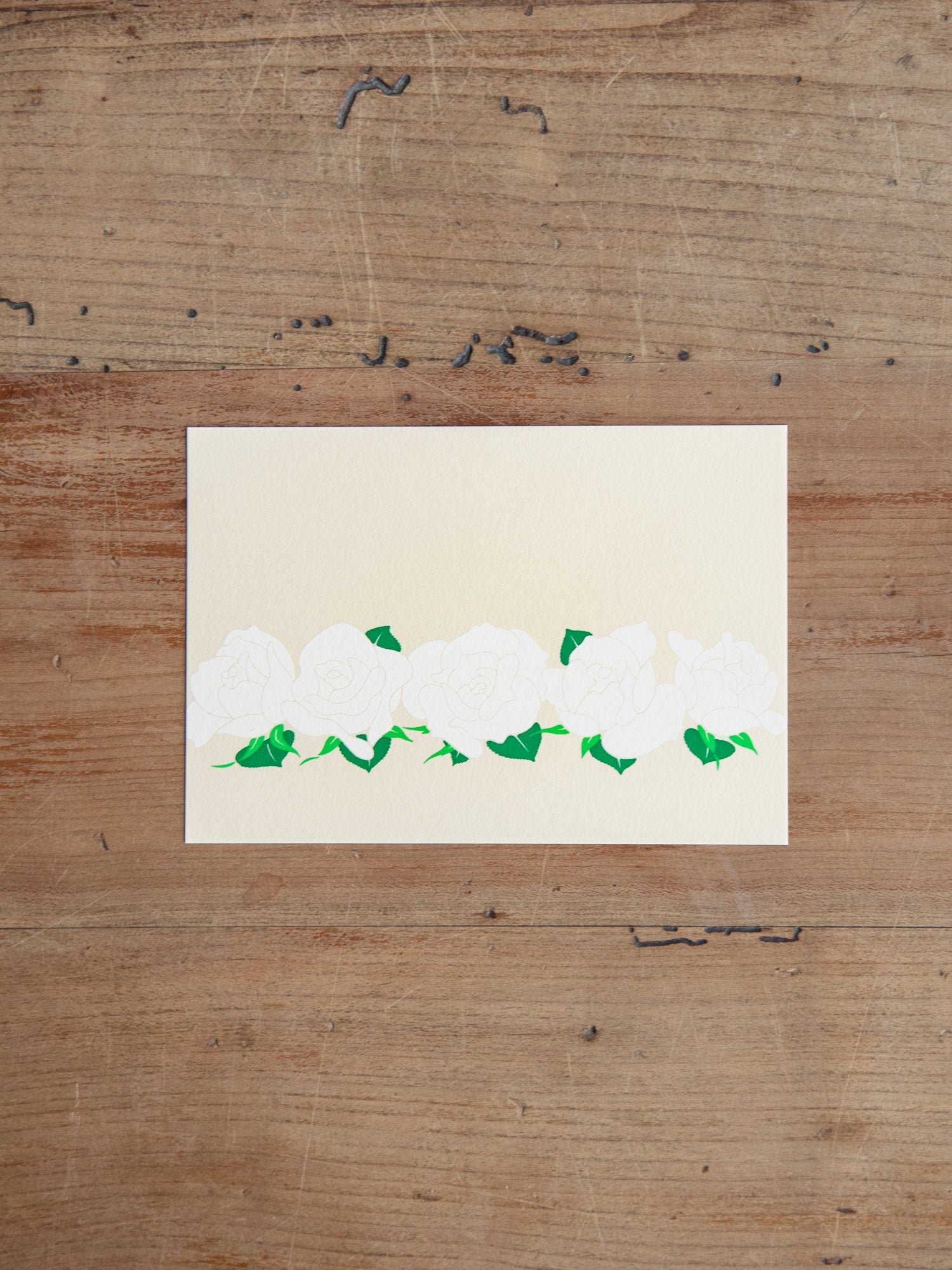 Silk Screen Flower Single Greeting Card
