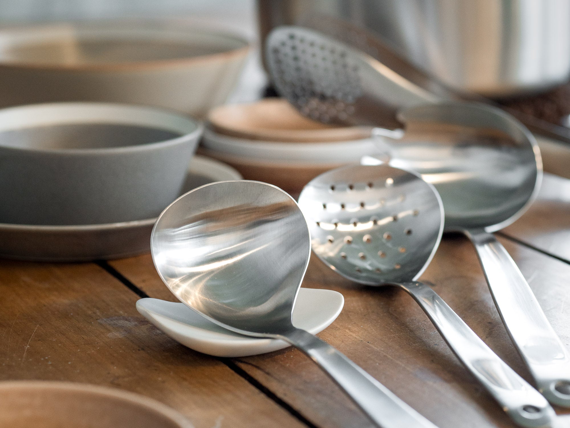 Sori Yanagi Set 3 Utensili Da Cucina - Paletta E Mestolo - Importazione Giapponese