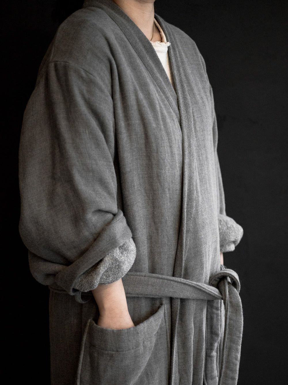Sumi Gauze & Pile Kimono Robe