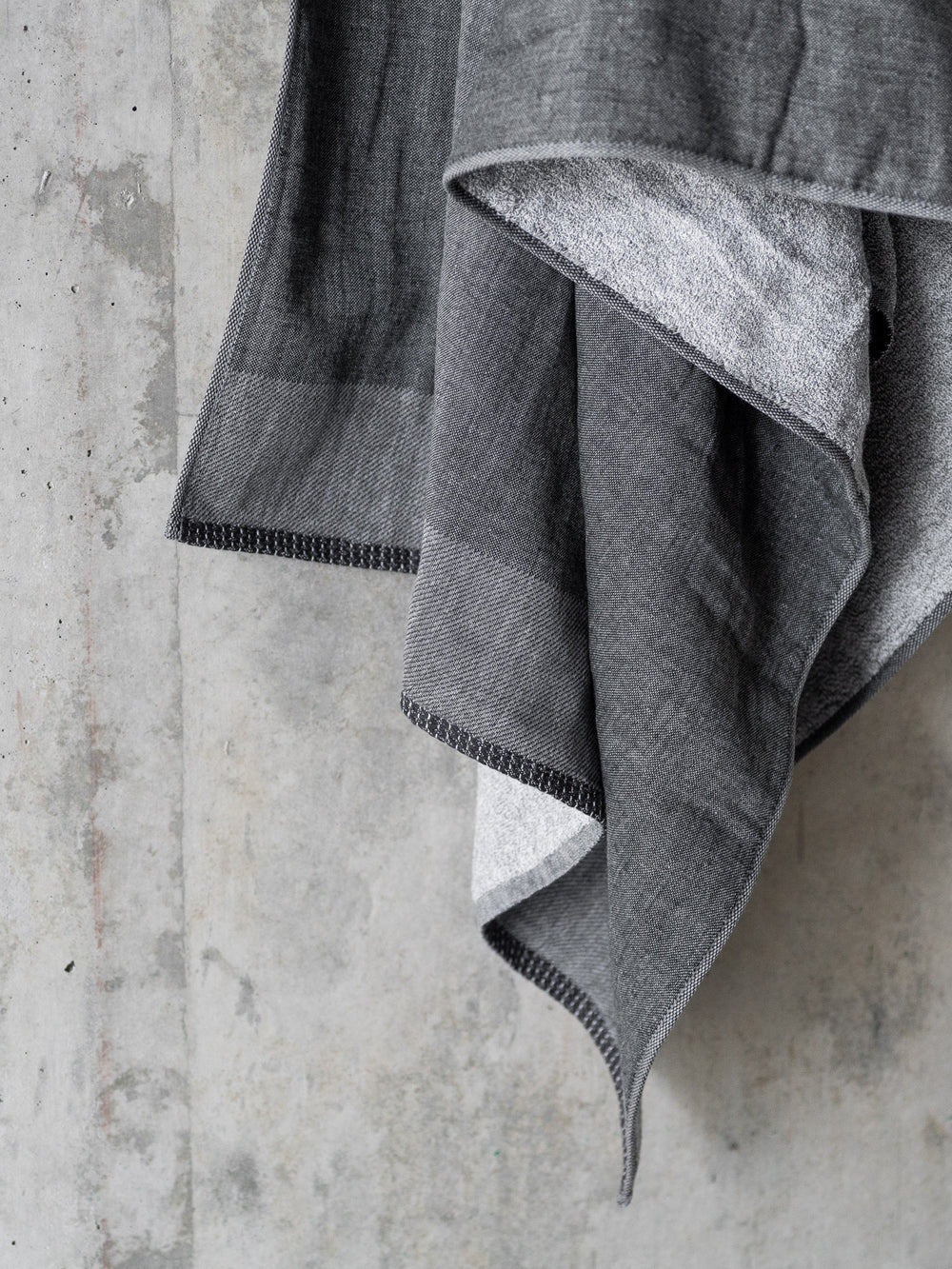 Zen Charcoal Gauze & Pile Towel – Dark Grey