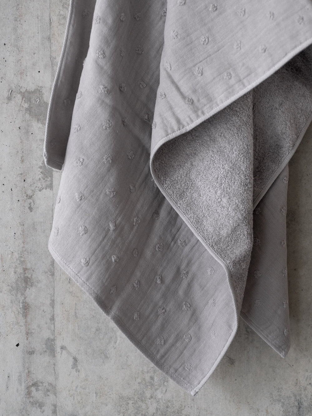 Zero Twist Gauze Dot Towel – Grey